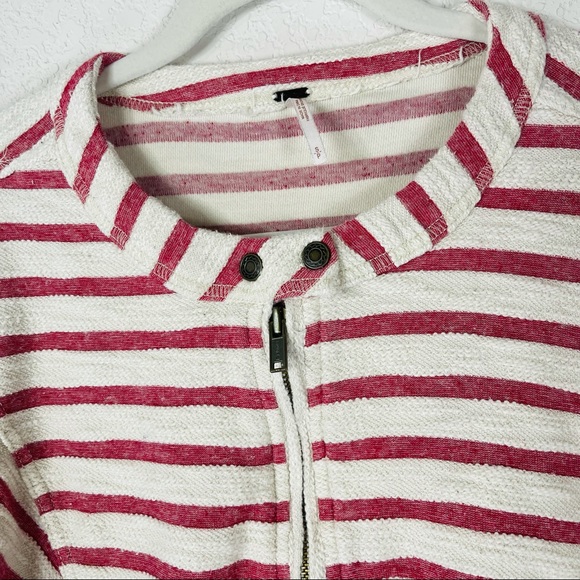 Free People red white striped peplum jacket - Picture 8 of 16